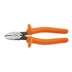 KLEIN TOOLS D2207INS, INSULATED DIAG.-CUTTING - PLIERS, HD, TAPERED NOSE, D2207INS