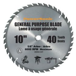  ROK 40060, 10" CONTRACTOR'S SAW BLADE - CARBIDE TIPPED 40T 40060