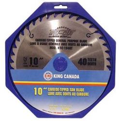 KING TOOLS KSC-1040T, BLADE 10"" TUNGSTEN CARBIDE - TIP "HARD PLATE" SAW BLADE KSC-1040T