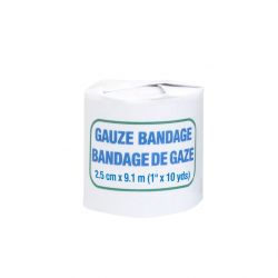 SAFECROSS FIRST AID 02512, GAUZE BANDAGES 1" X 10 YDS 02512