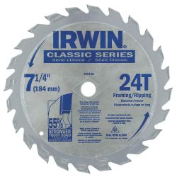 IRWIN 25130, IRWIN CIRC SAW BLADE - 7-1/4", 24TOOTH CLASSIC 25130