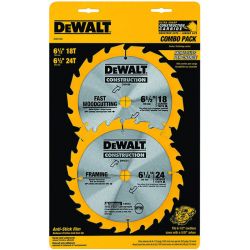 DEWALT DW9158X, BLADE-CIRCULAR SAW PACK 6-1/2" - COMBO 18T & 24T DW9158X