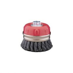 WIRE CUP BRUSH 5" DIA - .020 KNOTTED 5/8-11 ARBOR