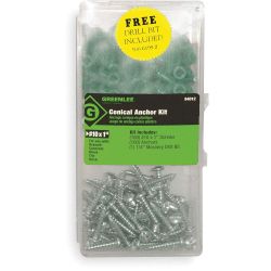 GREENLEE 84012, CONICAL ANCHOR KIT, - #10 X 1" 84012