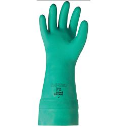 ANSELL SOLVEX 37-165-10, GLOVE-NITRILE GREEN - SOLVEX UNLINED 15" SIZE 10 37-165-10