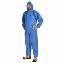 COVERALL-HOODED FR SMS BLUE