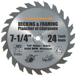  ROK 40005, 7-1/4" CONTRACTOR"S SAW BLADE - 24T 40005