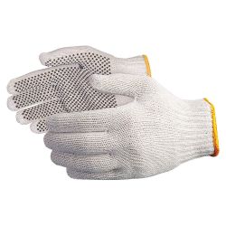 SUPERIOR GLOVE SCPD/LGE, GLOVE-COTTON/POLY LARGE - SURE-GRIP PVC DOTS ON PALM SCPD/LGE