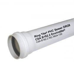 IPEX 042116, PIPE-PVC SEWER GASKET {WHITE} - SDR28 - 6" (4 METRES/LEN) 042116