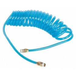 COILED AIR HOSE,1/4 IN ID X 15 FT,P
