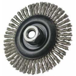 BRUSH WHEEL,KNOTTED WIRE,SS,DI A. 5"