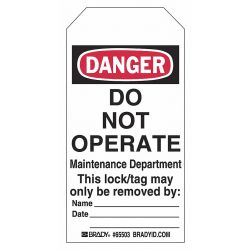 TAG DO NOT OPERATE MAINT #1 25/PK