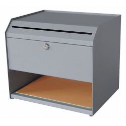 SUGGESTION BOX,STEEL,GRAY,10IN D