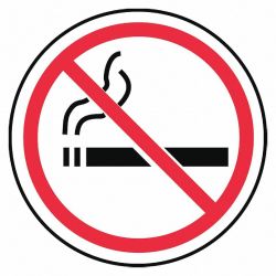 FLOOR SIGN,NO SMOKING,VINYL,3" X3",PK6