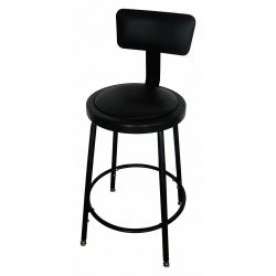 ROUND PADDED STOOL 24-33IN H