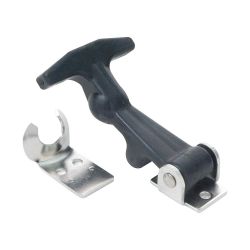 T HANDLE LATCH,BLACK,H 4 21/64IN