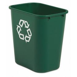 DESK RECYCLING CONTAINER,GREEN,7 GAL.