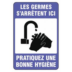 FR FLOOR SIGN, GERMS STOP HERE 3 X 5FT.