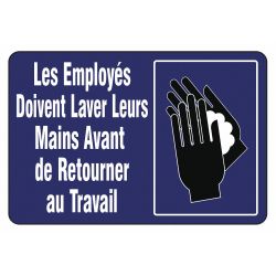 FR FLOOR SIGN, EMPLOYEES MUST WASH HANDS