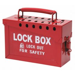 GROUP LOCKOUT BOX,RED,6" H