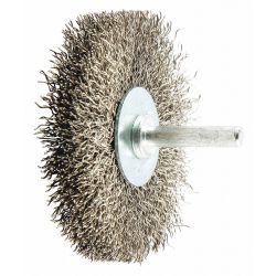 WIRE WHEEL BRUSH,CRIMPED,STAIN LESS STEEL