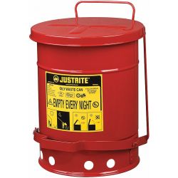 OILY WASTE CAN,21 GAL,SELF-CLO SING,RED