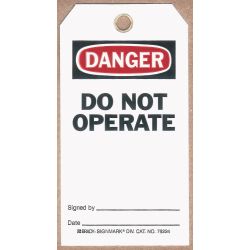 TAG DO NOT OPERATE 25/PK