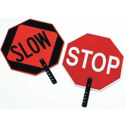 PADDLE SIGN,STOP/SLOW,PLASTIC