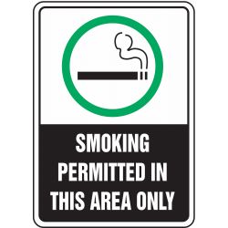 SAFETY SIGN SMOKING PERMITTED PLA