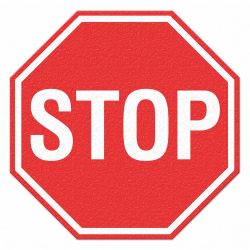 TRAFFIC SIGN,STOP,RED/WHITE,VI NYL