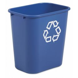 DESK RECYCLING CONTAINER,BLUE, 3-1/4 GAL.