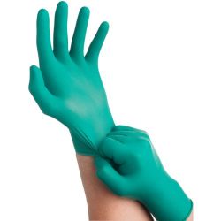 GLOVE DISPOSABLE, NITRILE GREEN, SIZE -SMALL 