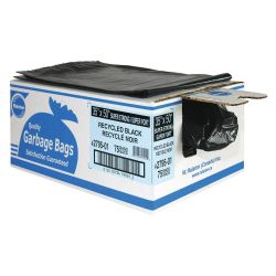 RALSTON 2775-01, GARBAGE BAG-PLASTIC (125/CS ) - 35" X 50" STRONG RECYCLED BLK 2775-01