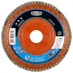 TYROLIT 680373, FLAP DISC LONGLIFE 4-1/2 - 60 GRIT STEEL/STAINLESS 680373