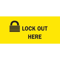 BRADY 88304, LABEL-LOCKOUT S/S/ 2-1/4X4-1/2 - "LOCK OUT HERE" 88304