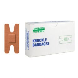 SAFECROSS FIRST AID 02123, BANDAGE-FIRST AID KNUCKLE - ELASTIC 3.8CM X 7.6CM 12/BX 02123