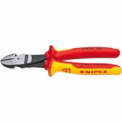 KNIPEX 74 08 200 US, DIAGONAL CUTTERS-HI LEVERAGE - 8" LENGTH INSULATED 74 08 200 US