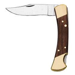 PROTO J18545B, 5" LOCKBACK KNIFE - WITH - LEATHER SHEATH J18545B