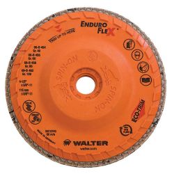 WALTER SURFACE TECHNOLOGIES 06B458, DISC-FLAP 4-1/2 X 5/8 SPIN-ON - 80G ENDURO-FLEX STEEL 06B458