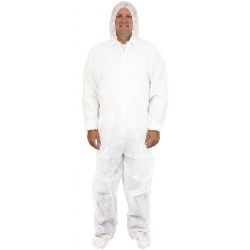 CANSAFE - SAFETYZONE DCWF-MD, COVERALL-POLYPROPYLENE WHITE - HOOD/BOOTS/ELASTIC WRIST MED DCWF-MD