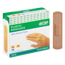 SAFECROSS FIRST AID 03041, BANDAGE-FIRST AID - PLASTIC 1.8CM X 7.6CM 100/BX 03041