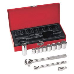 KLEIN TOOLS 65504, SOCKET-WRENCH SET, 12-PC. 3/8" - DRIVE 65504