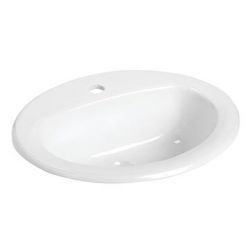 MANSFIELD PLUMBING 237110000, OVAL DROP-IN CHINA LAVATORY - 20X17" 1 HOLE - WHITE 237110000