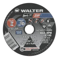 WALTER SURFACE TECHNOLOGIES 11L313, WHEEL 3 X 1/16 X 3/8 - WALTER ZIP WHEEL CUT OFF GP 11L313