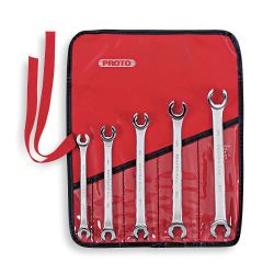 PROTO J3700MT, 5 PC 12-POINT FLARE NUT DOUBLE - END METRIC WRENCH SET J3700MT