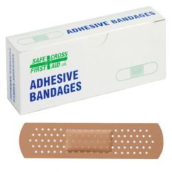 SAFECROSS FIRST AID 02021, BANDAGE-FIRST AID - PLASTIC 1.9CM X 7.6CM 24/BX 02021