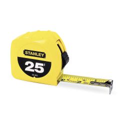 STANLEY 30-455, TAPE RULE- YELLOW CLAD - 25' X 1" 30-455