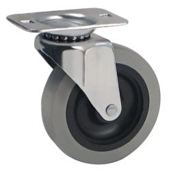  ROK 22520, 3" POLY SWIVEL CASTOR WITH - PLATE 22520